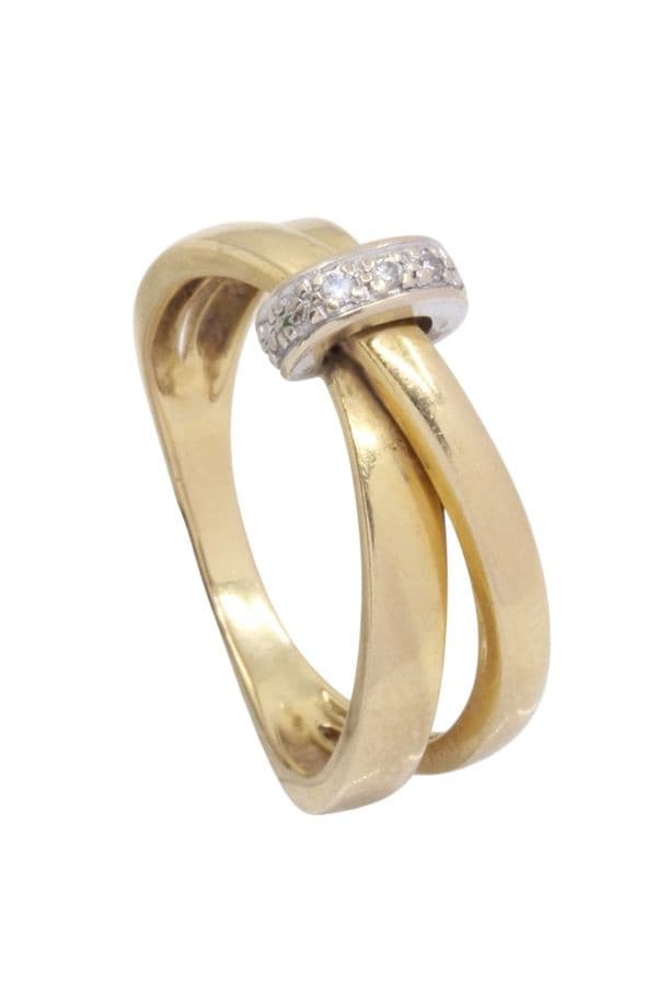 BAGUE GUY LAROCHE 2 ORS ET DIAMANTS — vue 5