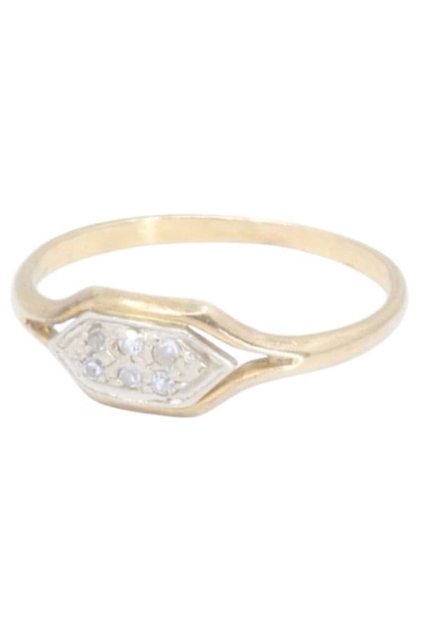 BAGUE ANCIENNE 2 ORS ET DIAMANTS — vue 6