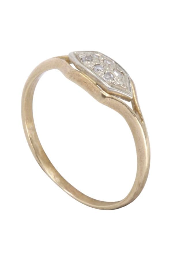 BAGUE ANCIENNE 2 ORS ET DIAMANTS — vue 4