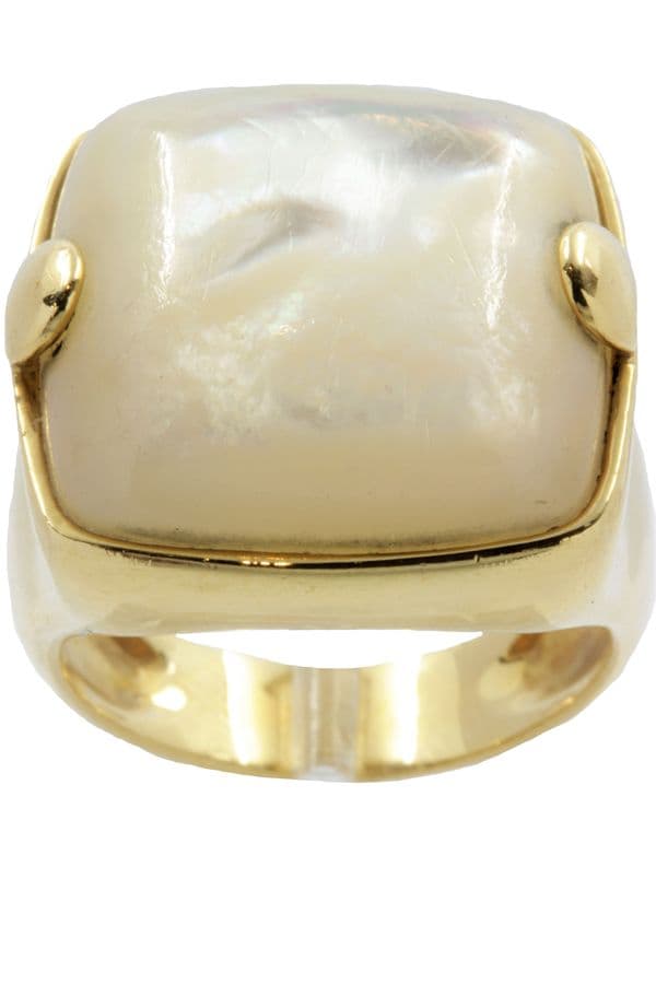 BAGUE STYLE CHEVALIÈRE NACRE — vue 1