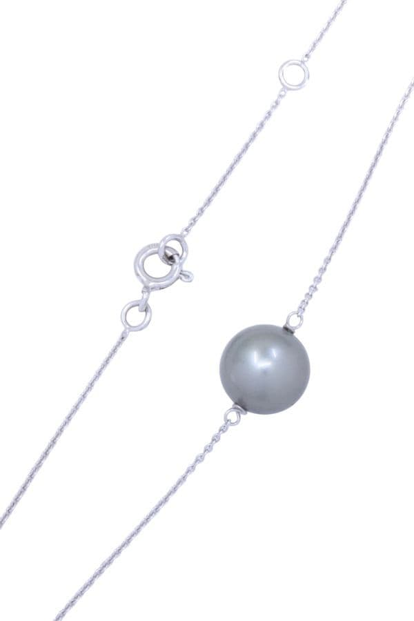 COLLIER PERLE GRISE — vue 3