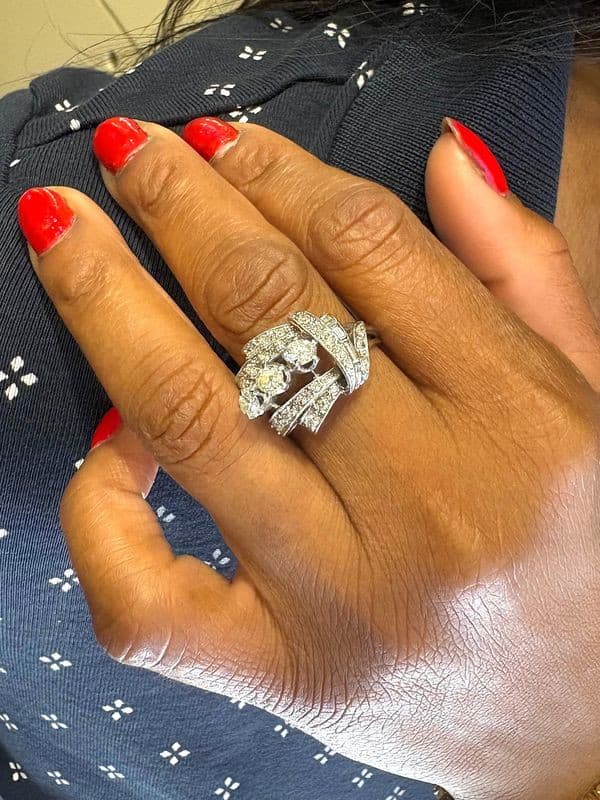 BAGUE ART-DÉCO DIAMANTS — vue 2