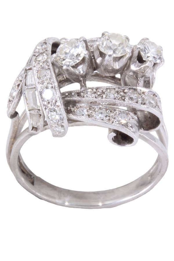 BAGUE ART-DÉCO DIAMANTS — vue 1