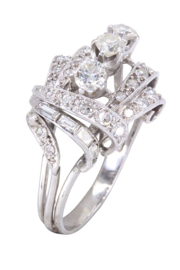 BAGUE ART-DÉCO DIAMANTS — vue 3