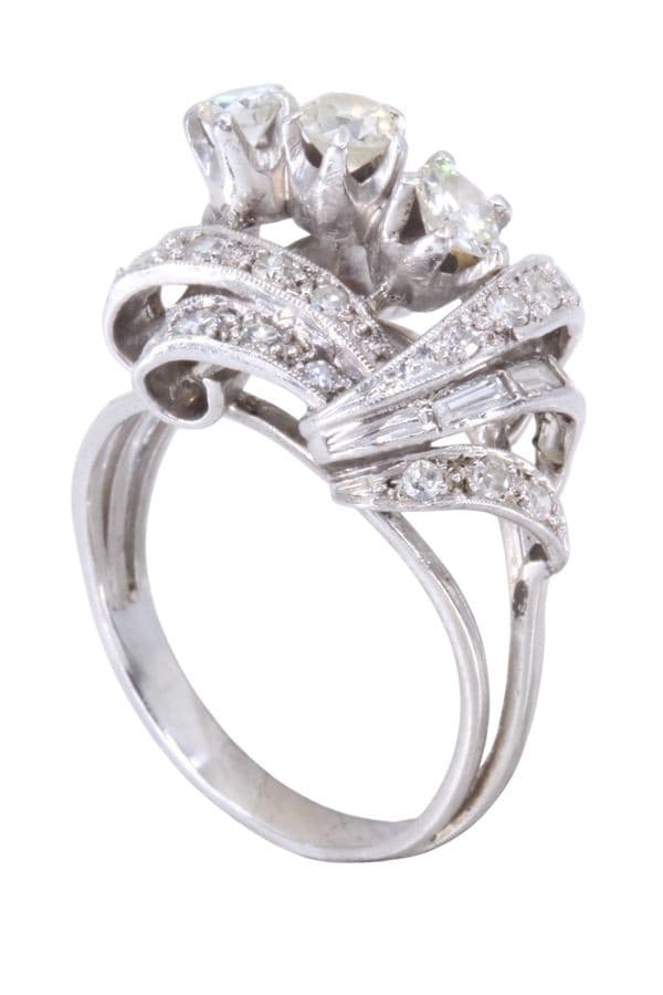 BAGUE ART-DÉCO DIAMANTS — vue 4