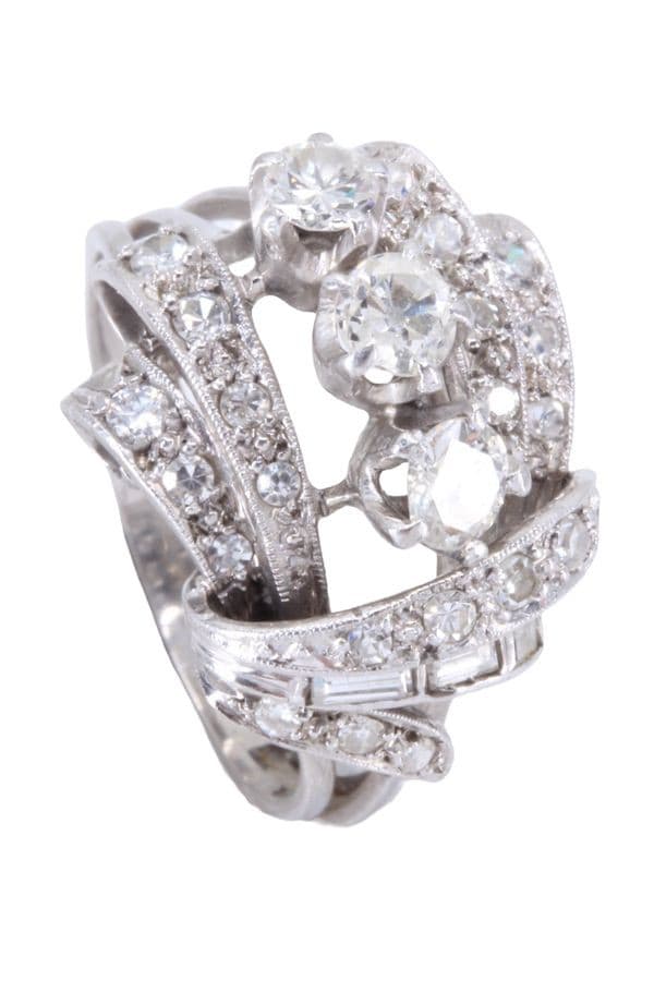 BAGUE ART-DÉCO DIAMANTS — vue 5