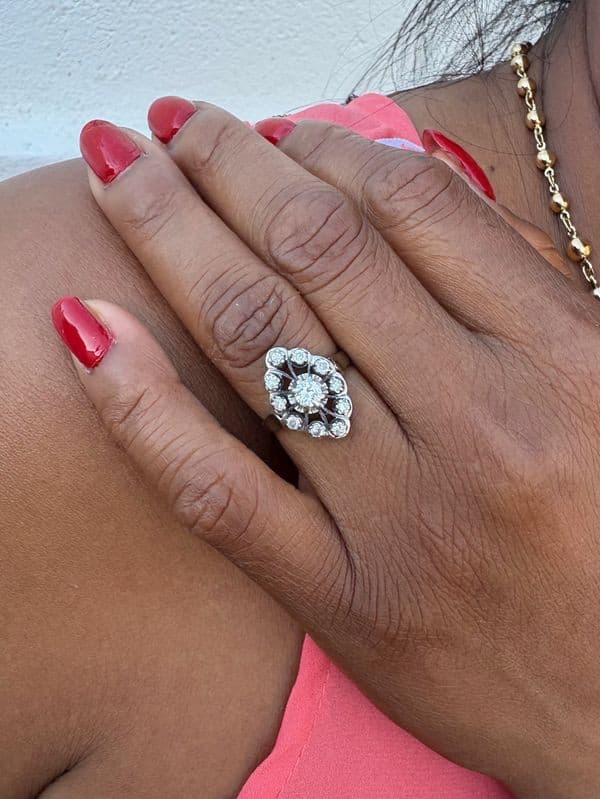 MARQUISE DIAMANTS ANNÉES 50' — vue 2