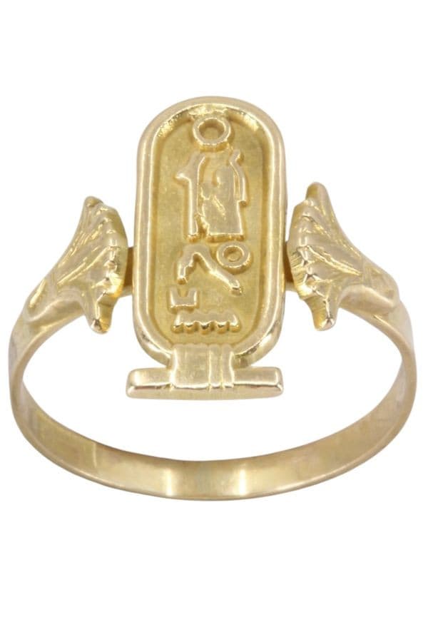 BAGUE CARTOUCHE ÉGYPTIEN — vue 1