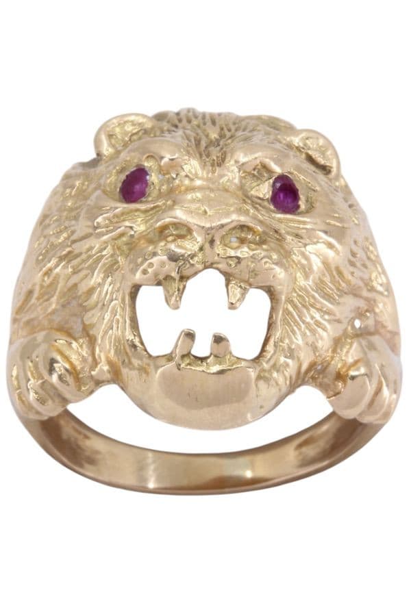 BAGUE TÊTE DE LION RUBIS — vue 1