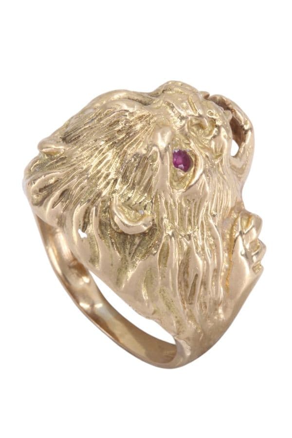 BAGUE TÊTE DE LION RUBIS — vue 4