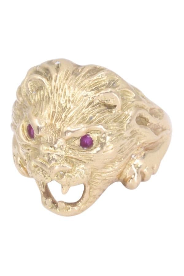 BAGUE TÊTE DE LION RUBIS — vue 5