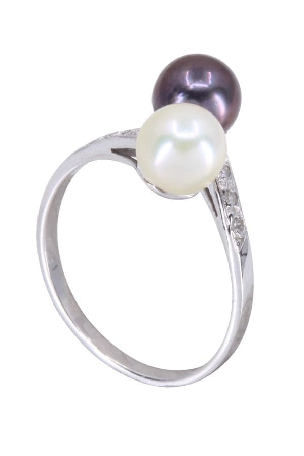 BAGUE TOI ET MOI PERLES ET DIAMANTS — vue 4