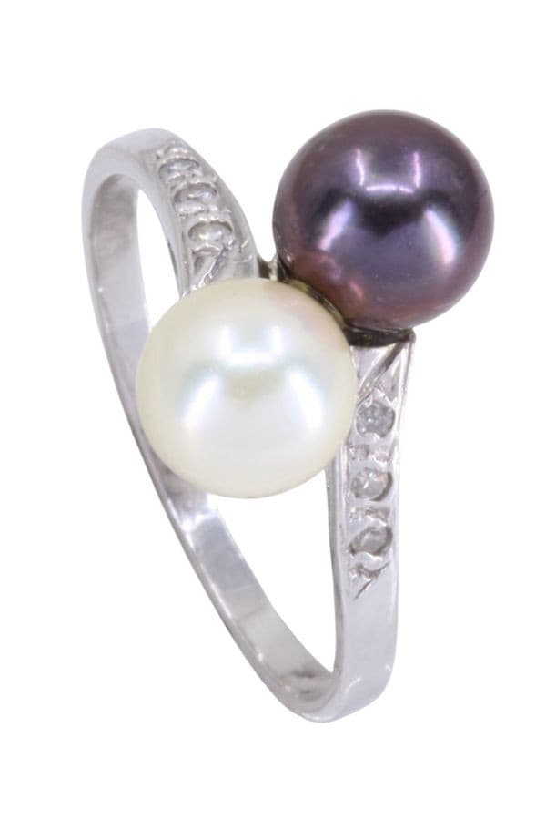 BAGUE TOI ET MOI PERLES ET DIAMANTS — vue 5