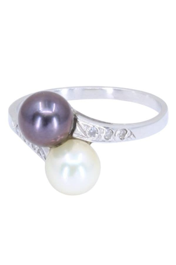 BAGUE TOI ET MOI PERLES ET DIAMANTS — vue 6
