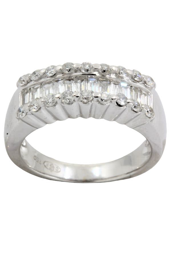 BAGUE MODERNE PAVAGE DIAMANTS — vue 1