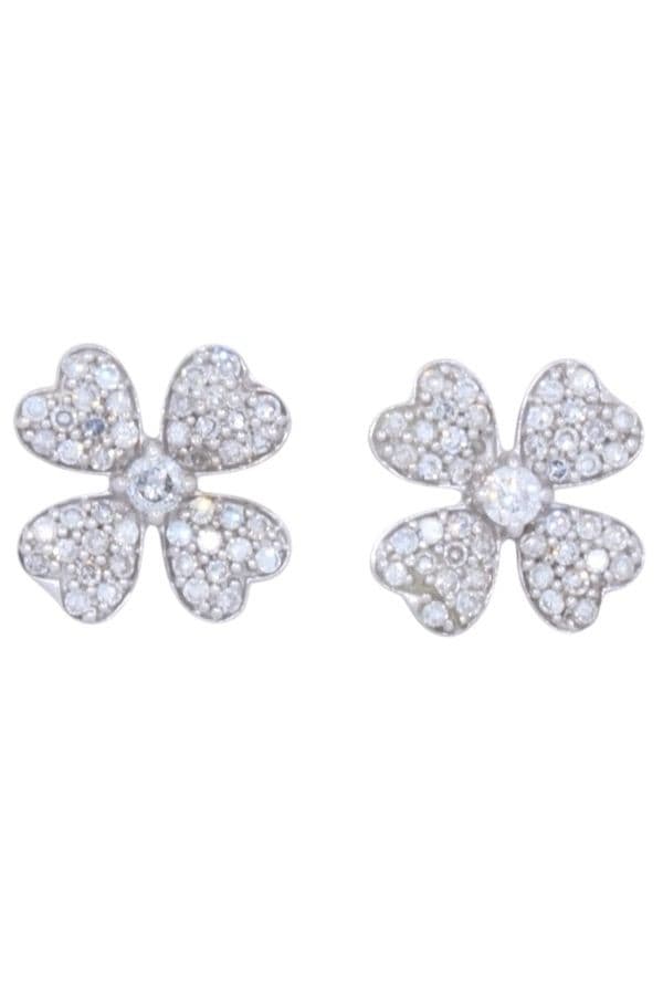 BOUCLES D'OREILLES TRÉFLE DIAMANTS — vue 1