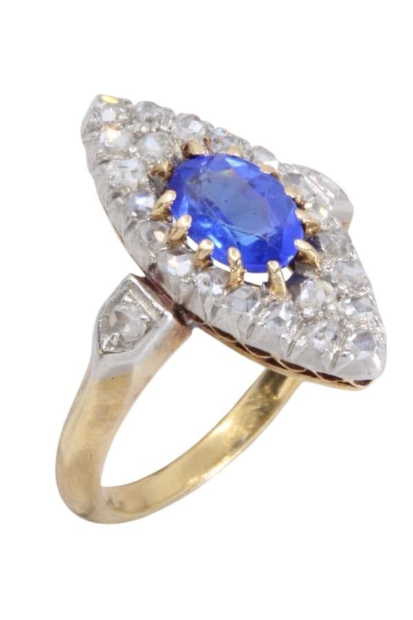 MARQUISE ART-NOUVEAU TANZANITE ET DIAMANTS — vue 3