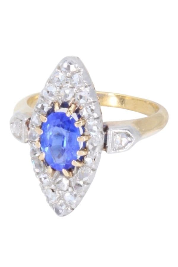 MARQUISE ART-NOUVEAU TANZANITE ET DIAMANTS — vue 5