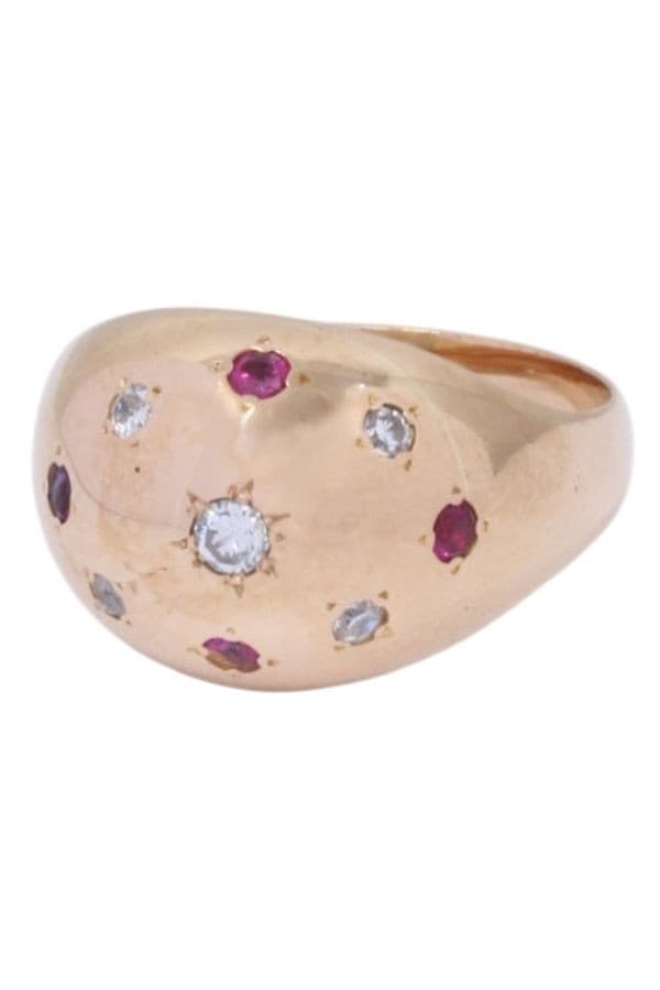 BAGUE BOULE RUBIS ET DIAMANTS — vue 5