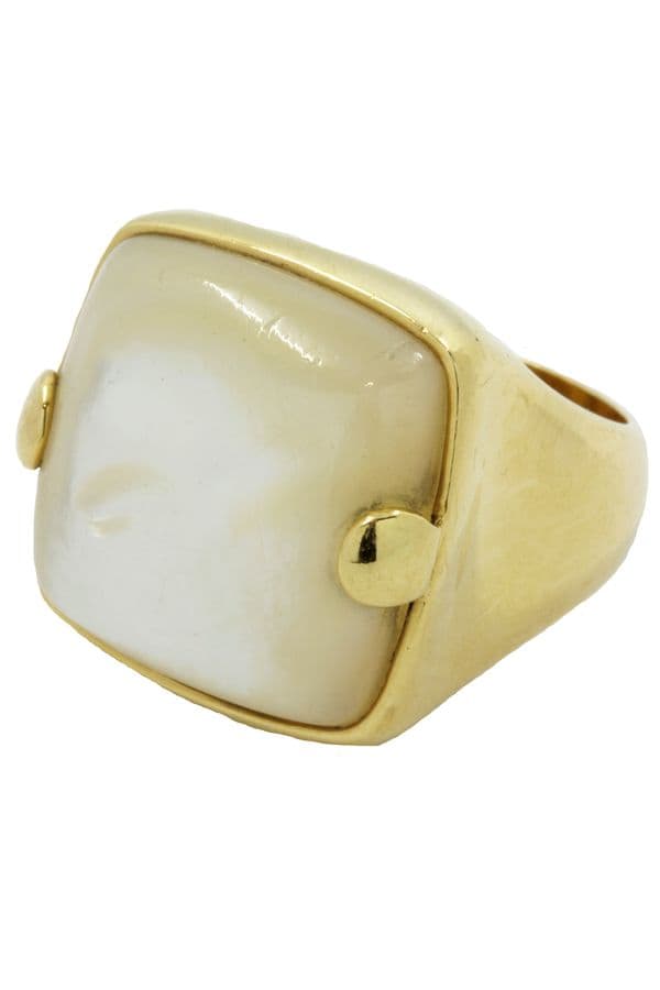 BAGUE STYLE CHEVALIÈRE NACRE — vue 3