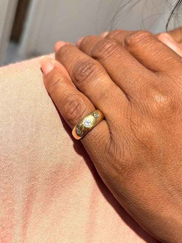 BAGUE JONC DIAMANTS — vue 2