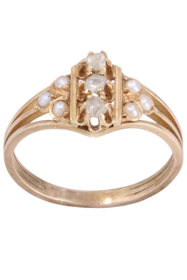 BAGUE NAPOLÉON III PERLES — vue 1
