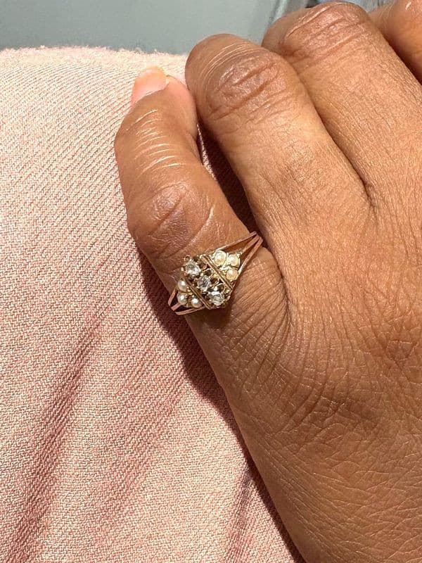 BAGUE NAPOLÉON III PERLES — vue 2