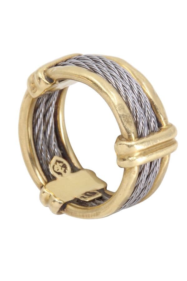 BAGUE CABLE OR/ACIER — vue 4