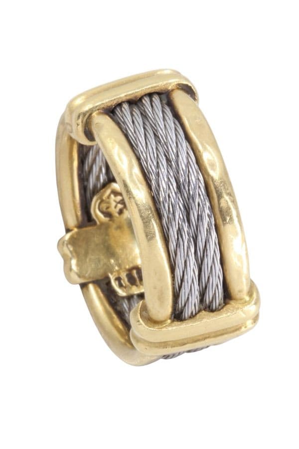 BAGUE CABLE OR/ACIER — vue 5