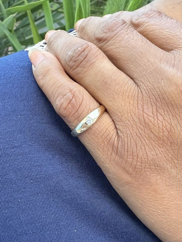 BAGUE JONC ANGLAIS DIAMANT — vue 2