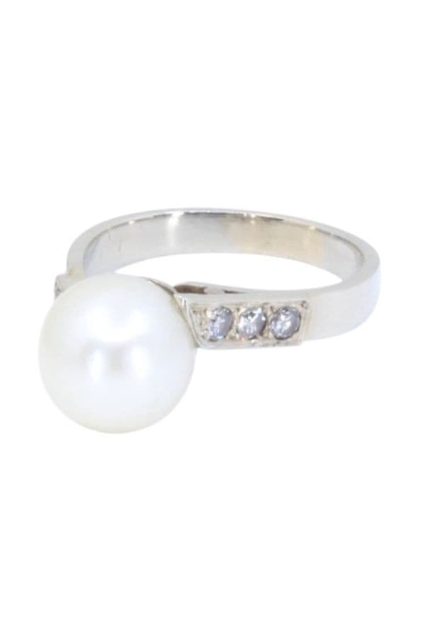 BAGUE PERLE ET DIAMANTS — vue 5