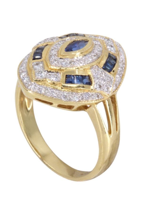 MARQUISE MODERNE SAPHIRS ET DIAMANTS — vue 4