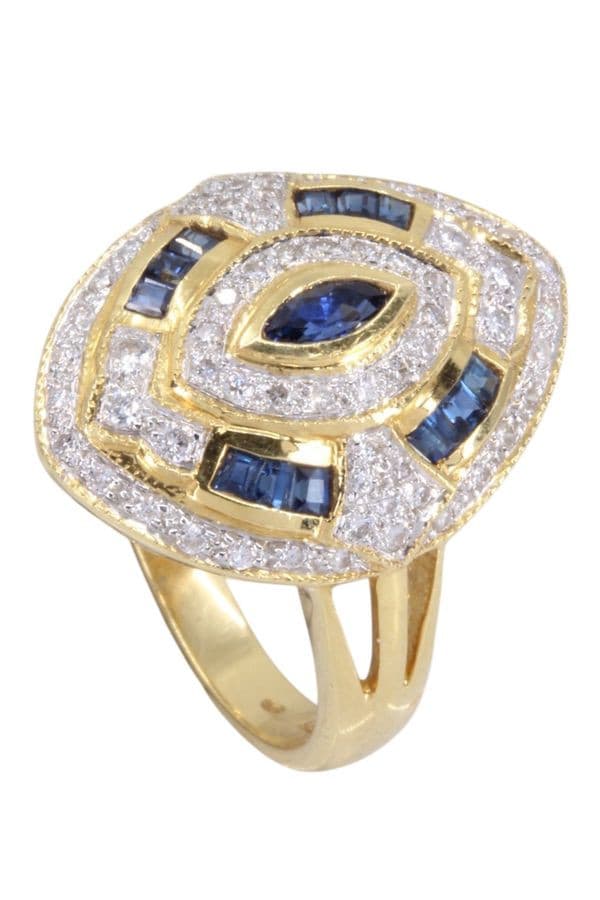 MARQUISE MODERNE SAPHIRS ET DIAMANTS — vue 5