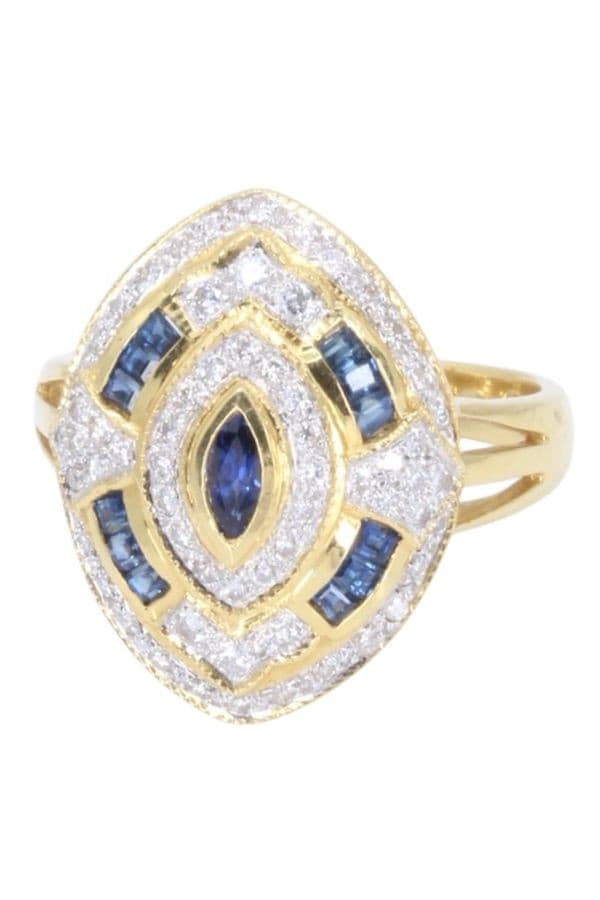 MARQUISE MODERNE SAPHIRS ET DIAMANTS — vue 6