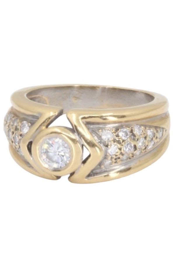 BAGUE 2 ORS DIAMANTS — vue 6