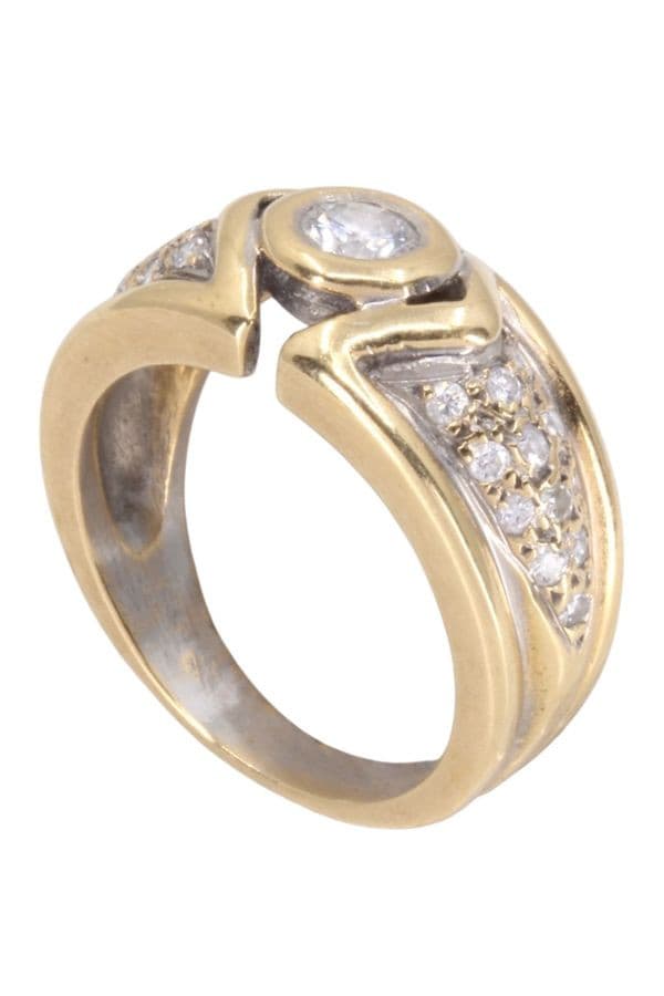 BAGUE 2 ORS DIAMANTS — vue 4