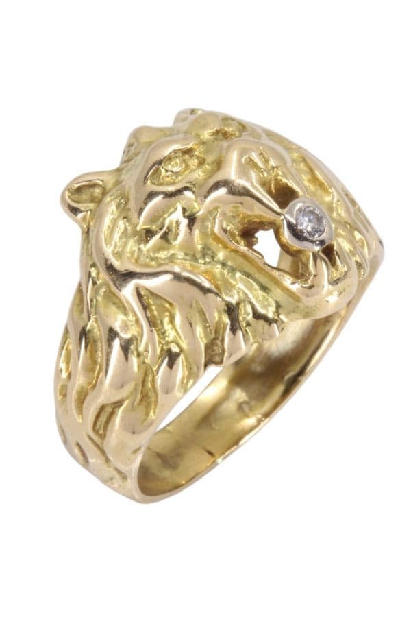 BAGUE TÊTE DE LION DIAMANT — vue 3