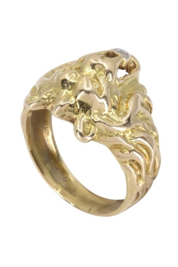 BAGUE TÊTE DE LION DIAMANT — vue 4
