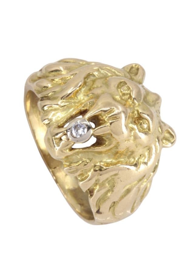 BAGUE TÊTE DE LION DIAMANT — vue 5