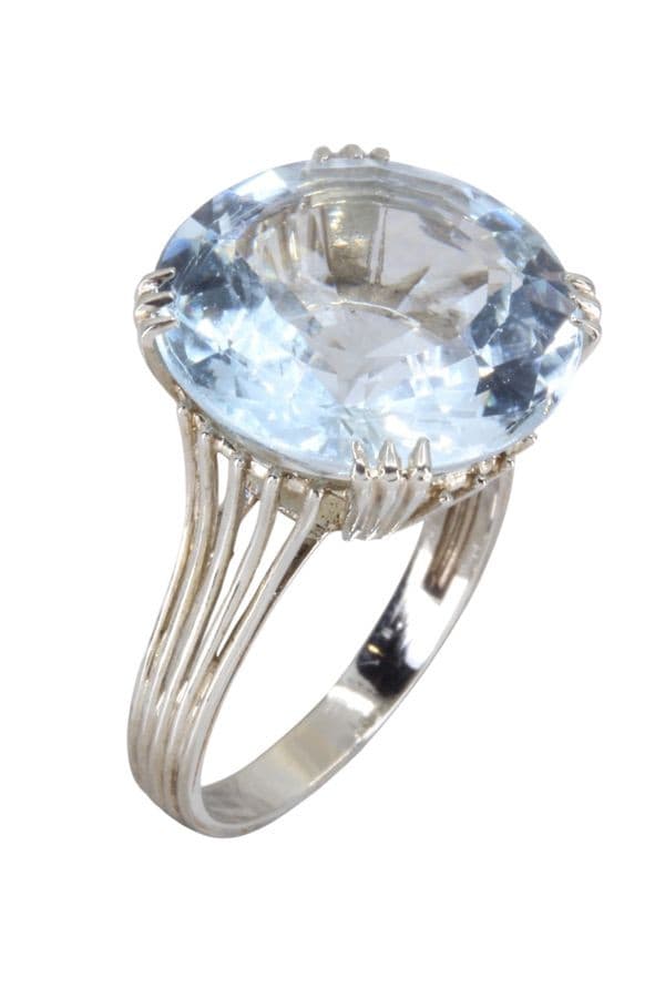 BAGUE AIGUE-MARINE 1950' — vue 3