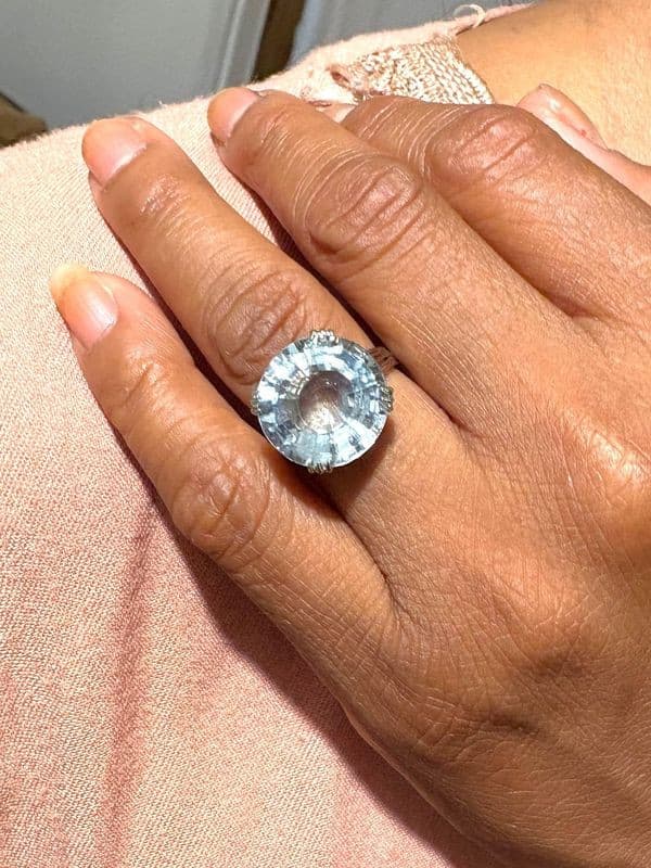 BAGUE AIGUE-MARINE 1950' — vue 2