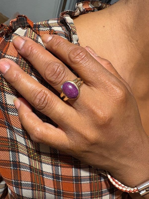 BAGUE RUBIS CABOCHON — vue 2