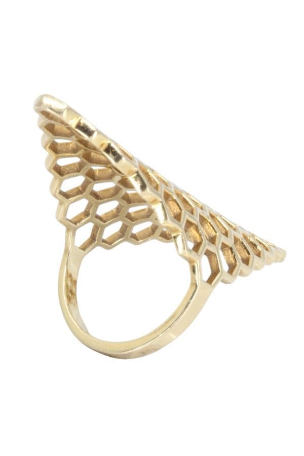 BAGUE MARQUISE NID D'ABEILLE — vue 4