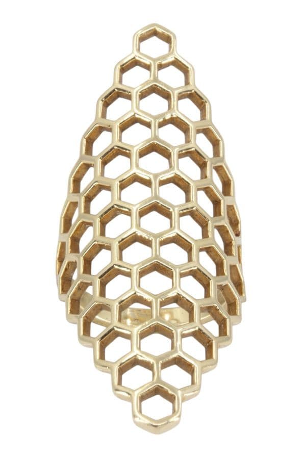 BAGUE MARQUISE NID D'ABEILLE