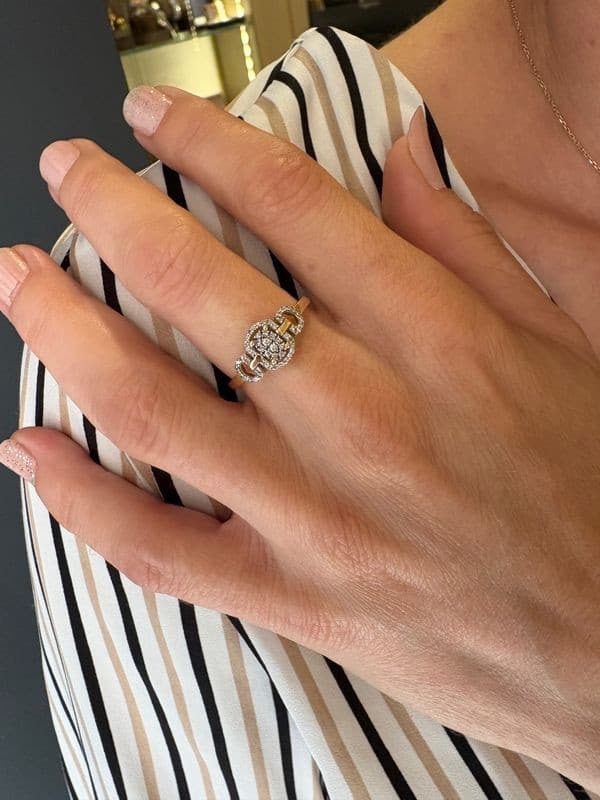 BAGUE MODERNE DIAMANTS — vue 2