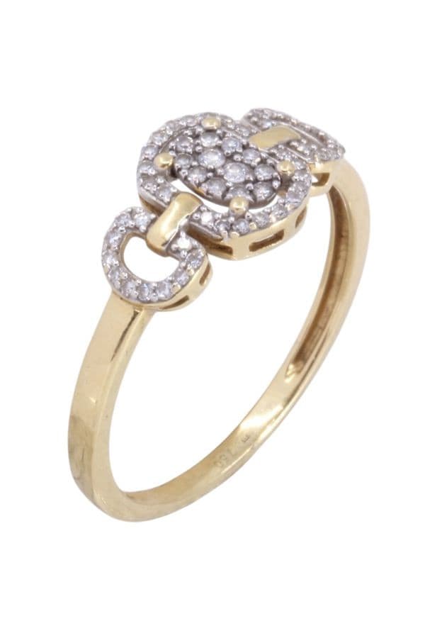 BAGUE MODERNE DIAMANTS — vue 3