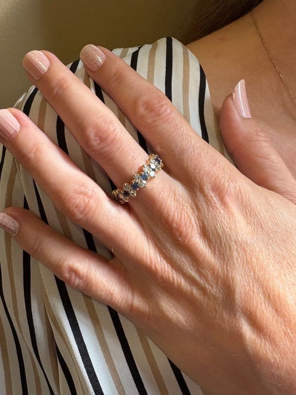 BAGUE  SAPHIRS ET DIAMANTS — vue 2