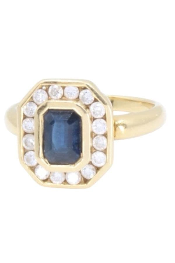 BAGUE MARGUERITE SAPHIRS ET DIAMANTS — vue 6