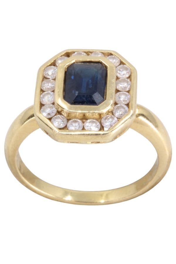 BAGUE MARGUERITE SAPHIRS ET DIAMANTS — vue 1
