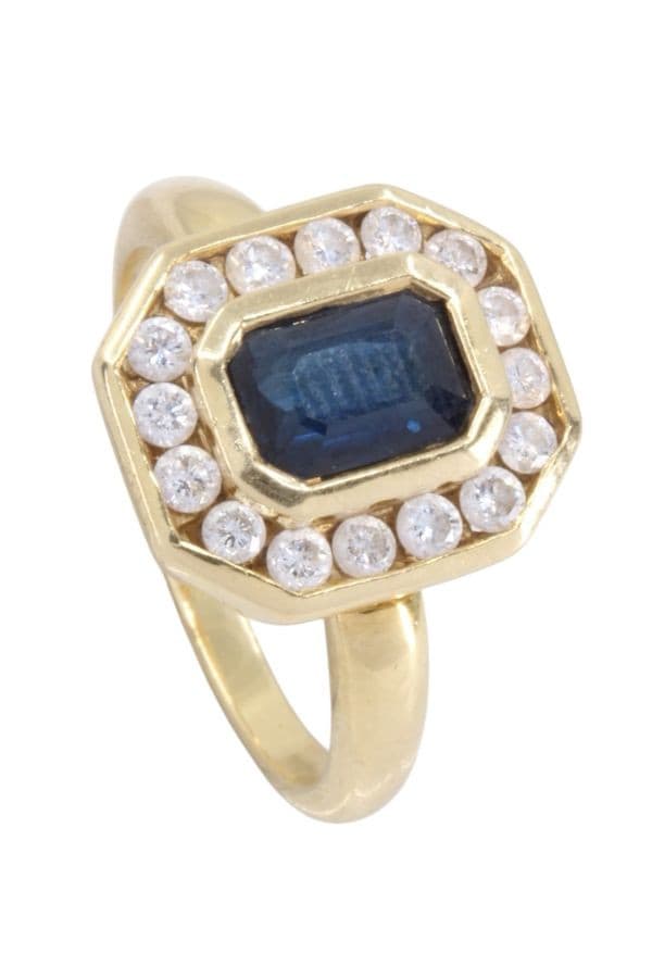 BAGUE MARGUERITE SAPHIRS ET DIAMANTS — vue 5
